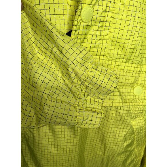 Kaelin Tech Light Ski Pullover Jacket Hoodie Grid Print Yellow Nylon Large 1990s - Picture 7 of 11